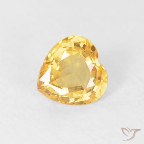 0.48ct Natural Golden Orange Sapphire, Heart, VS