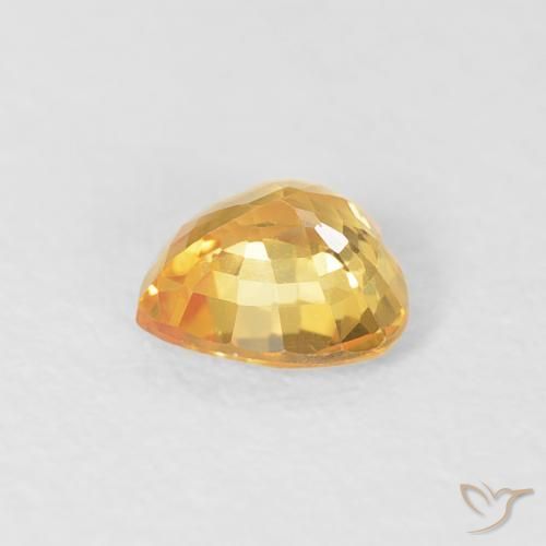 Sapphire Gemstone in 4.7 x 4.6 mm Size for Sale, Sapphire Stone in Golden Orange Color