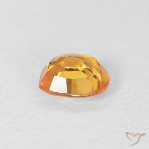 Sapphire Gemstone in 4.6 x 4.6 mm Size for Sale, Sapphire Stone in Orange-Gold Color