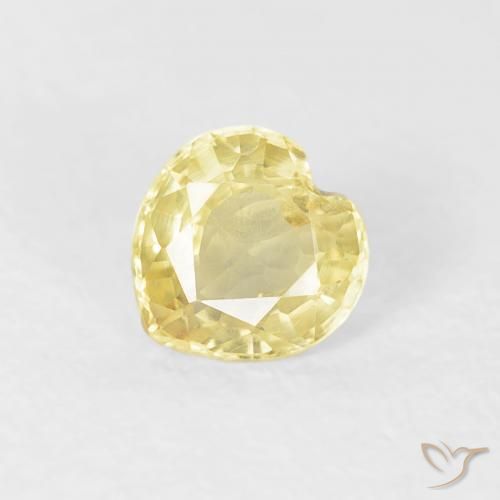 0.45ct Natural Light Yellow Sapphire, Heart, VS