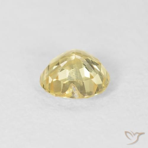 Sapphire Gemstone in 4.6 x 4.5 mm Size for Sale, Sapphire Stone in Light Yellow Color