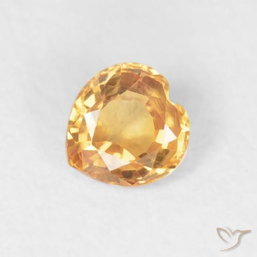 0.46ct Natural Golden Sapphire, Heart, VVS-VS