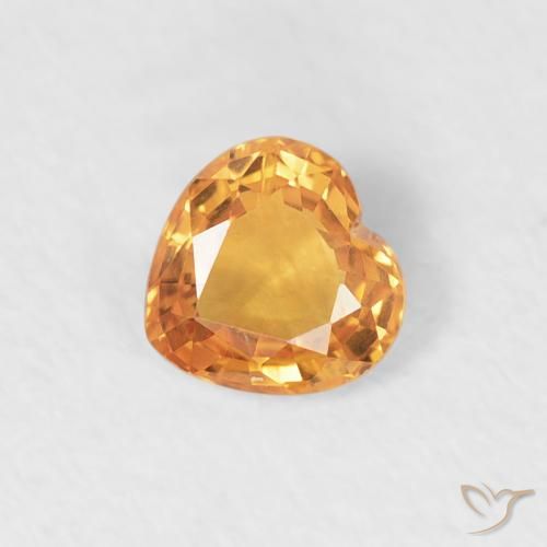 0.36ct Natural Intense Orange Sapphire, Heart, VVS-VS