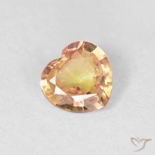 0.33 ct Multicolor Sapphire Stone, Natural Sapphire in Heart Facet Shape for Sale