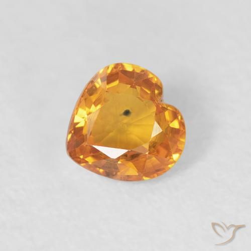 0.42ct Natural Gold Sapphire, Heart, VS