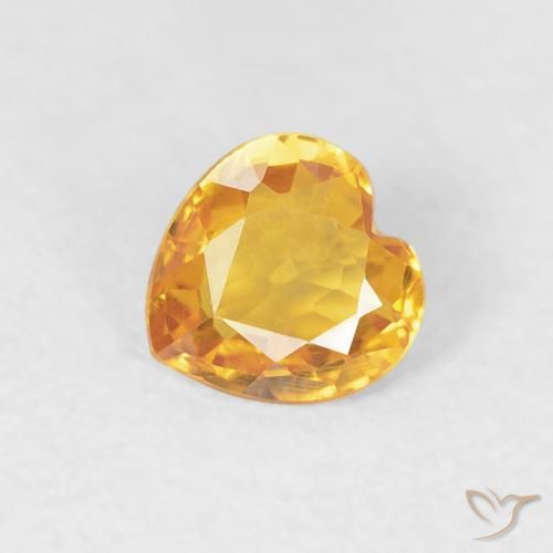 0.43ct Natural Gold Sapphire, Heart, VS
