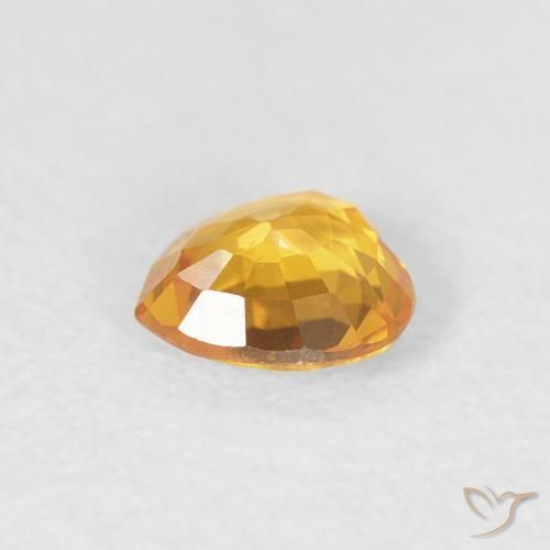 Sapphire Gemstone in 4.8 x 4.6 mm Size for Sale, Sapphire Stone in Gold Color