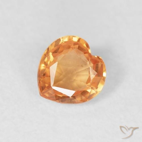 0.39ct Natural Bright Orange Sapphire, Heart, VVS-VS