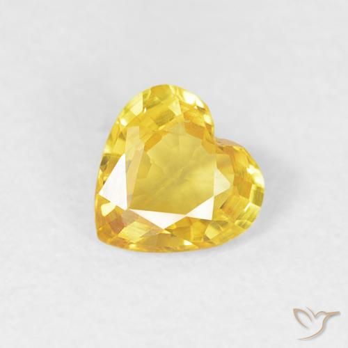 0.36ct Natural Golden Sapphire, Heart, VVS-VS, Photo A