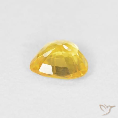 Sapphire Gemstone in 4.7 x 4.6 mm Size for Sale, Sapphire Stone in Golden Color