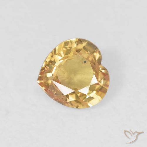 0.39ct Natural Gold Sapphire, Heart, VVS-VS
