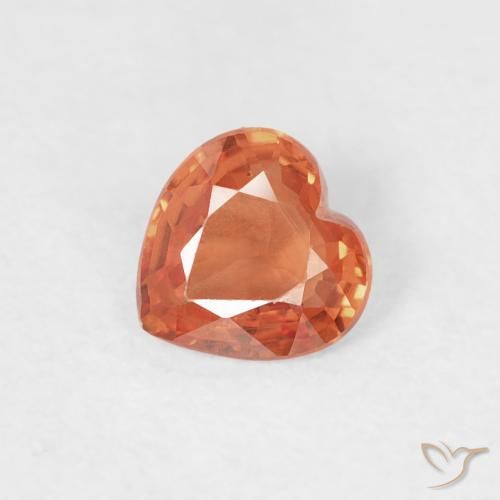 0.39 ct Red Sapphire Stone, Natural Sapphire in Heart Facet Shape for Sale