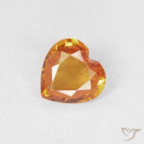 0.36ct Natural Apricot Orange Sapphire, Heart, VS