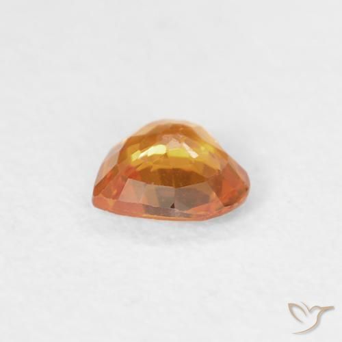 Sapphire Gemstone in 4.6 x 4.5 mm Size for Sale, Sapphire Stone in Apricot Orange Color