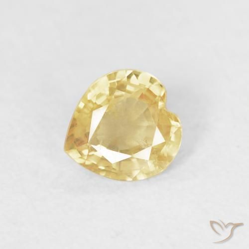 0.39ct Natural Light Gold Sapphire, Heart, VS