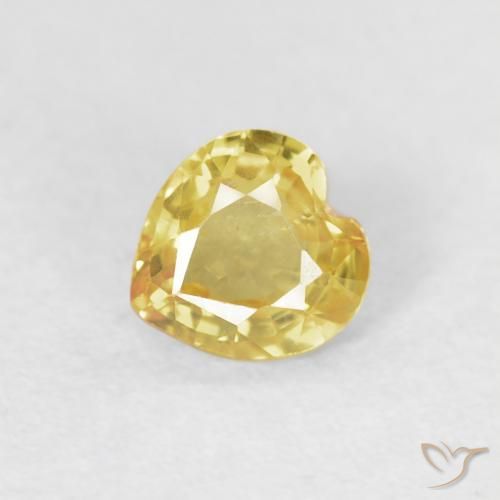 0.44ct Natural Light Gold Sapphire, Heart, VS