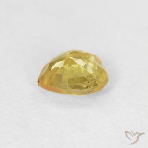 Sapphire Gemstone in 4.7 x 4.6 mm Size for Sale, Sapphire Stone in Light Gold Color