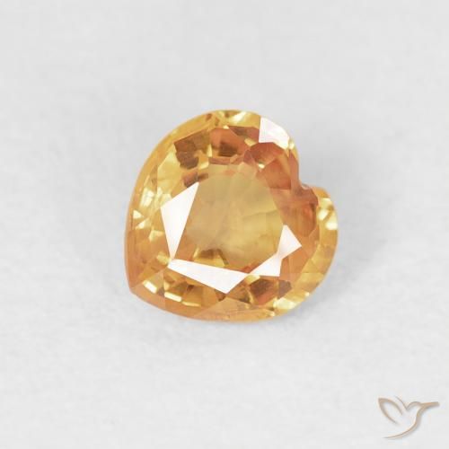 0.41ct Natural Orange-Gold Sapphire, Heart, VS