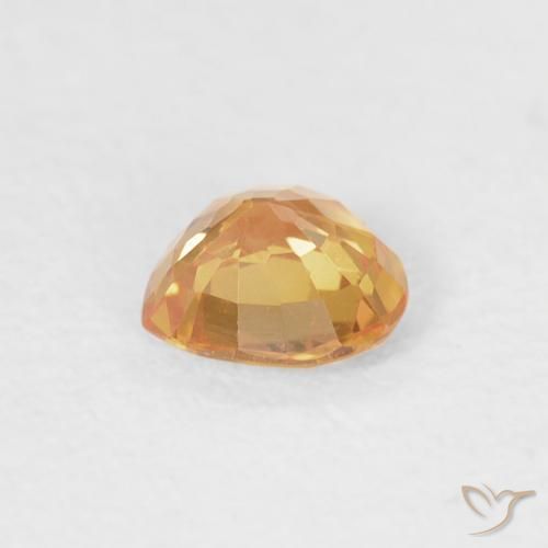Sapphire Gemstone in 4.6 x 4.5 mm Size for Sale, Sapphire Stone in Orange-Gold Color