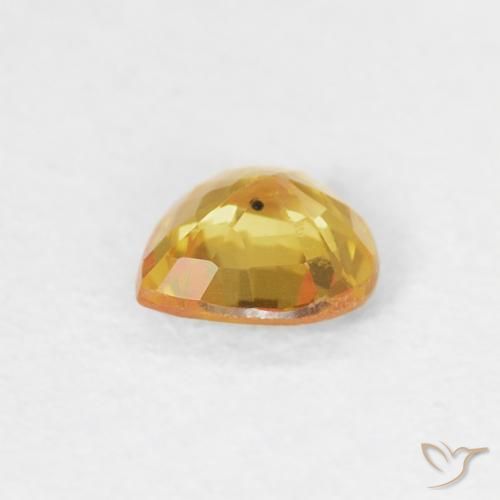 Sapphire Gemstone in 4.5 x 4.4 mm Size for Sale, Sapphire Stone in Medium Orange-Gold Color