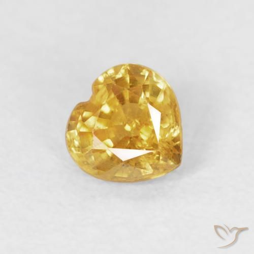 0.44ct Natural Golden Sapphire, Heart, VS-SI