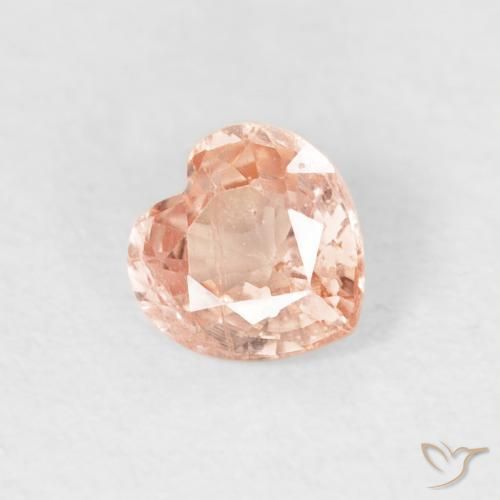 0.41 ct Orange Sapphire Stone, Natural Sapphire in Heart Facet Shape for Sale