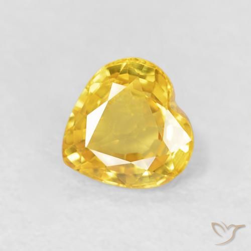 0.48ct Natural Golden Orange Sapphire, Heart, VVS-VS