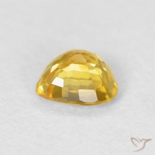 Sapphire Gemstone in 4.7 x 4.6 mm Size for Sale, Sapphire Stone in Golden Orange Color