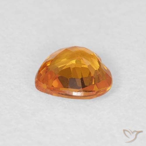 Sapphire Gemstone in 4.9 x 4.7 mm Size for Sale, Sapphire Stone in Orange-Gold Color