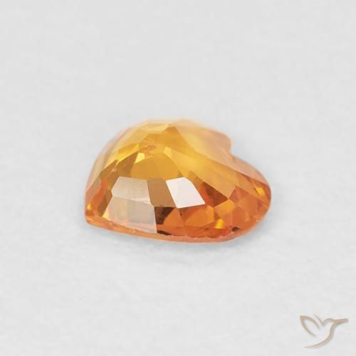 Sapphire Gemstone in 4.8 x 4.6 mm Size for Sale, Sapphire Stone in Deep Orange-Gold Color