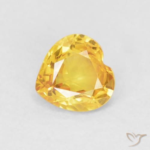 0.44ct Natural Golden Orange Sapphire, Heart, VVS-VS