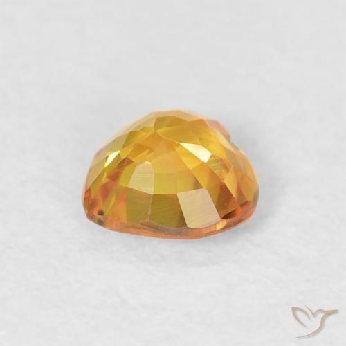 Sapphire Gemstone in 4.6 x 4.6 mm Size for Sale, Sapphire Stone in Golden Orange Color