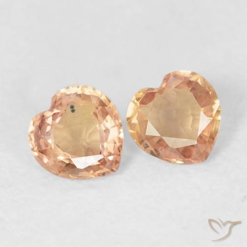 0.77ctw Natural Peach-Golden Sapphire, Heart, VVS-VS