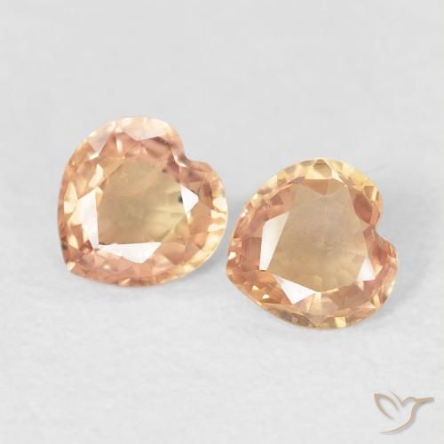 0.77 ctw Golden Sapphire Stones, Natural Sapphire in Heart Facet Shape for Sale