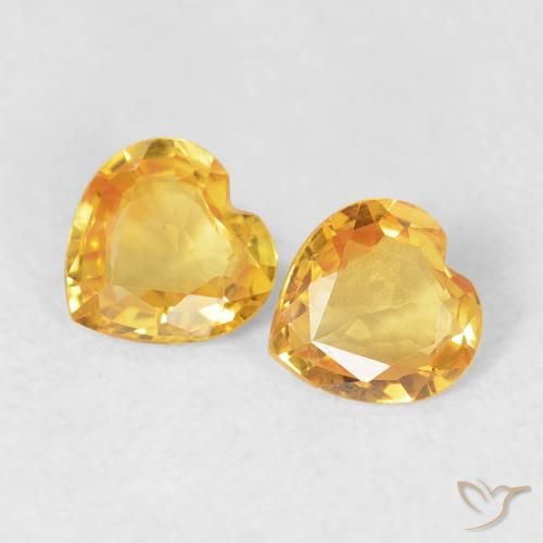 0.72ctw Natural Medium Golden Sapphire, Heart, VVS-VS