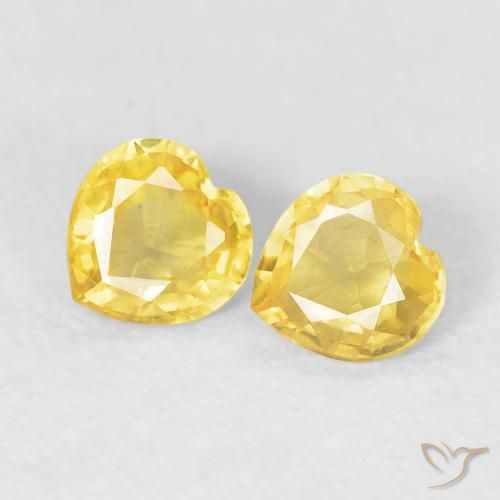 0.75ctw Natural Medium Yellow Sapphire, Heart, VVS-VS