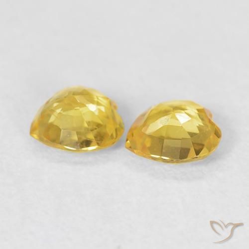 Sapphire Gemstones in 4.5 x 4.4 mm Size for Sale, Sapphire Stones in Medium Yellow Color