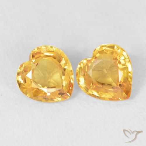 0.93ctw Natural Bright Gold Sapphire, Heart, VVS-VS