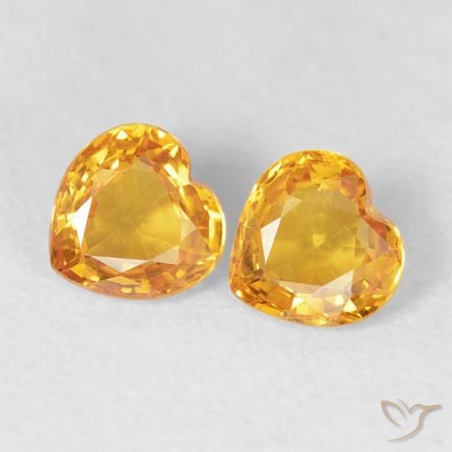 0.85ctw Natural Deep Orange-Gold Sapphire, Heart, VVS-VS