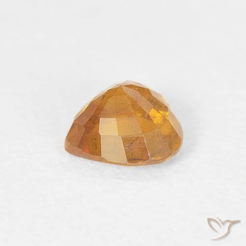 Sapphire Gemstone in 4.5 x 4.5 mm Size for Sale, Sapphire Stone in Amber Orange Color