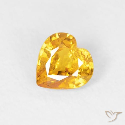 0.40ct Natural Golden Sapphire, Heart, VS-SI
