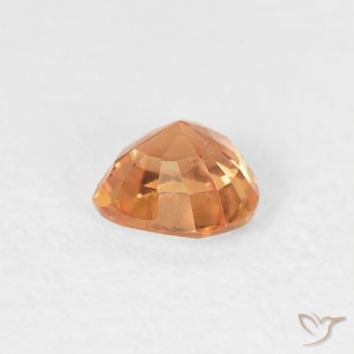 Sapphire Gemstone in 4.5 x 4.3 mm Size for Sale, Sapphire Stone in Medium Orange Color