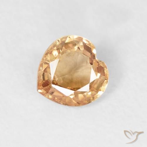 0.46ct Natural Medium Orange Sapphire, Heart, VS