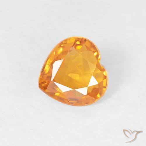 0.38ct Natural Apricot Orange Sapphire, Heart, VS