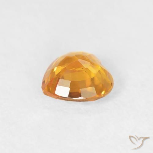 Sapphire Gemstone in 4.5 x 4.4 mm Size for Sale, Sapphire Stone in Medium Orange Color