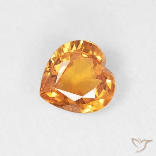 0.40ct Natural Apricot Orange Sapphire, Heart, VS