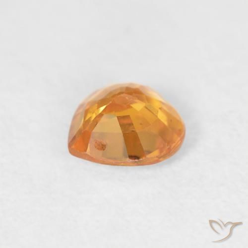 Sapphire Gemstone in 4.5 x 4.5 mm Size for Sale, Sapphire Stone in Apricot Orange Color
