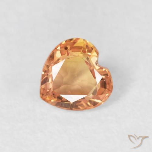 0.43ct Natural Tiger Orange Sapphire, Heart, VS