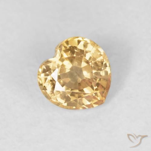0.51ct Natural Golden Sapphire, Heart, VS