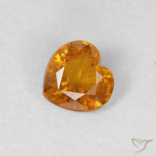 0.36ct Natural Apricot Orange Sapphire, Heart, VS